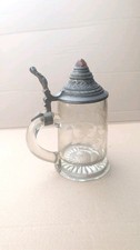 antiker Glas Bierkrug mit