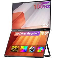 UPERFECT 18,5" Dual Portable Folding FHD IPS Monitor Screen Extender For Laptop