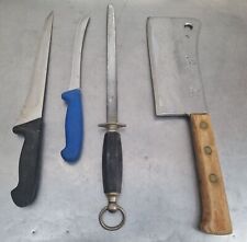 Metzgerset Beil Haubeil Hackbeil Metzgerbeil Spalter Stahl Messerstahl 2x Messer