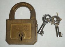 Alt! Messingschloss Vintage Brass Padlock FTH 33 Unis France 294g + 2 Schlüssel