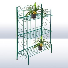 Stahl Regal Nostalgie Landhaus Antik grün 3 Fächer Seitenteil klappbar 71x31x107