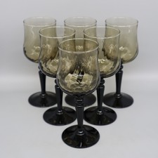 6x LUMINARC France vintage Rauchglas Gläser [H 14.2cm] Portwein Likör gezwirbelt