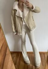 ❤️NEUWERTIG BEIGE DOUBLEFACE JACKE SHEARLING JACKE WINTERJACKE AVIATOR BIKER