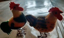 Steiff Hahn und Huhn,ohne Knopf  Marke ,Drahtfüße,ca. 10 cm hoch, 1960er Jahre