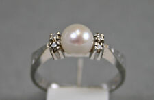 Perlenring 14 Kt. Weißgoldring  Goldschmuck Ring Diamantring Brillant Nr.260♦️