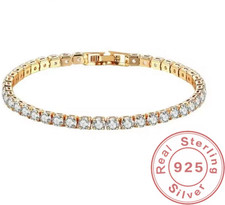 Schillerndes Tennis-Armband aus 925er-Sterlingsilber,glänzendes Zirko