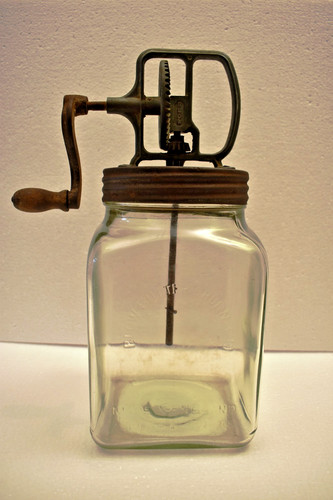 Vintage glas butterfass mit - glas, 3