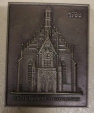 Gussbild Gusseisen Relief Bild Frauenkirche zu Nürnberg 9 x 11,5cm