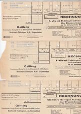 GISPERSLEBEN, 3 x Rechnung 1936, Kraftwerk Thüringen AG
