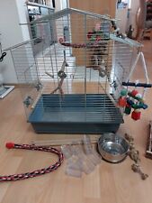Wellensittich Käfig mit Zubehör und Spielplatz 