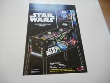 Englischer Flyer für Flipper Pinball Star Wars Limited