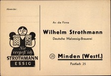 Ak Wilhelm Strothmann Deutsche Malzessig-Brauerei in Minden, Werbung - 10657065