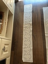 Gardine Häkelgardine Häkelspitze Vorhang gehäkelt weiß Länge 1,29 m