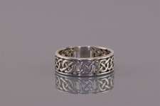 Sterling Silber geflochten Kreis Knoten keltisch durchbrochen Bandring 925 Gr: 8