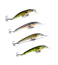 Wobbler Set 4er Drillinge + Rassel Wobbler Zanderkiller Barsch Hecht Natur Neu!