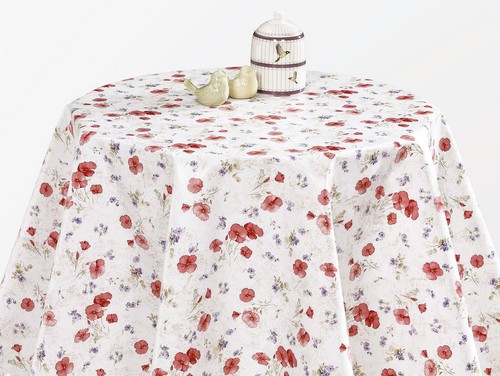 Pvc tischdecke floris rot - tischdecke,
