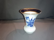 Royal Dux Bohemia Vase Blume, Kobalt Malerei, Goldrand Porzellan