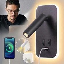 LED Wandleuchte Leselampen Wandspot Bettleuchte Lesen Lampe mit Schalter 3W+9W