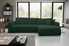 Ecksofa mit Schlaffunktion und Bettkasten Cord-Stoff Schlafsofa Eckcouch Luna XL