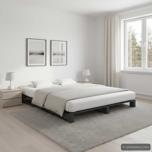 Palettenbett grau 140 200 - grau, 140×200
