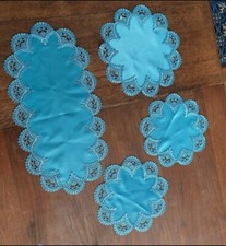 Deckchen Plauener Spitze Blau