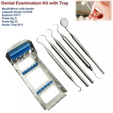 Zahnärztliche Untersuchung Kit Diagnose Explorer Sonden Mundspiegel & Tablett Zahnmedizin