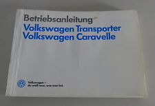 Betriebsanleitung / Handbuch VW T3 Transporter / Bus / Caravelle Stand 07/1990