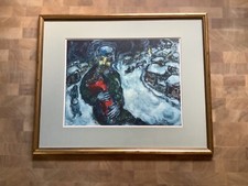 Marc Chagall Lithographie Le Vieux du Village Der alte im Dorf hi Glas gerahmt