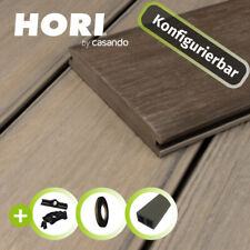 HORI WPC Massiv Terrassendielen Komplettbausatz 2,4m-5,5m, 6-100m² Premium Diele