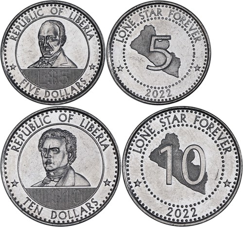 Liberia 10 dollars nickel - 5,