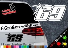 Startnummer 69 Aufkleber 6 Größen 21 Farben Hayden sixtynine Sticker Racing Bike