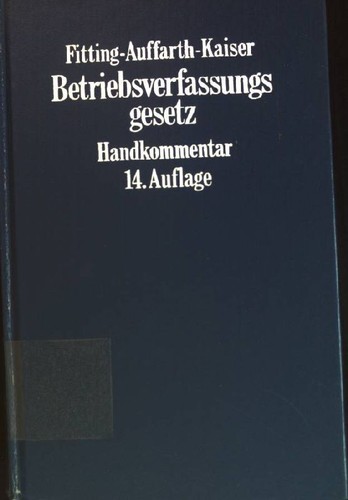 Betriebsverfassungsgesetz - ,