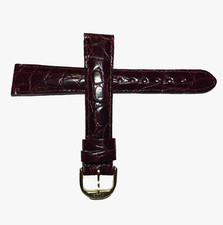 Uhrenarmband Rot-Braun Kroko Optik 17 mm Bandanstoß 251708RBKO