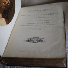 XXL Bibel Neues und Altes Testament, englisch, um 1850 Goldschnitt sehr schwer