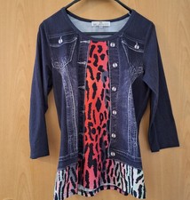 Schicker Shirt Jeansjacke/ Leo Strass 36/38