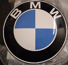 Emailschild Original BMW 60cm Durchmesser / 60er Jahre Emaille Schild 