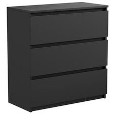 Kommode Schubladenkommode 60 cm, schwarz, 3 Schubladen, Schlafzimmer, Wohnzimmer