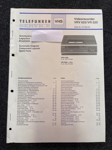 Telefunken vrv 620 520 - telefunken, vr-520