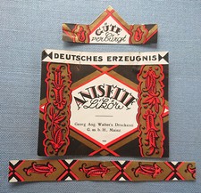 altes Liköretikett Musteretikett Anisette Likör Georg August Walter Mainz