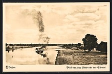 Ansichtskarte Dessau, Blick von der Elbbrücke ins Elbetal 