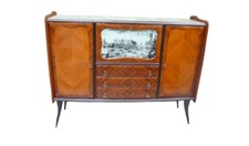 Mid Century Sideboard Highboard mit Bar, 40er 50er Rigamonti Stil Italian Modern