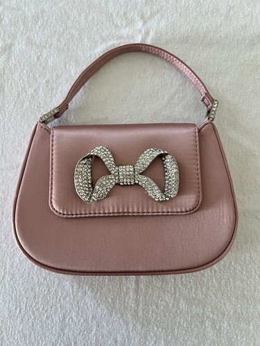 Kleine rosa satin handtasche - kleine,