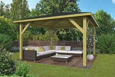 Pavillon Classico Gartenlaube 430x430cm 11,5 x 11,5cm Pfosten Pavillion Holz Neu