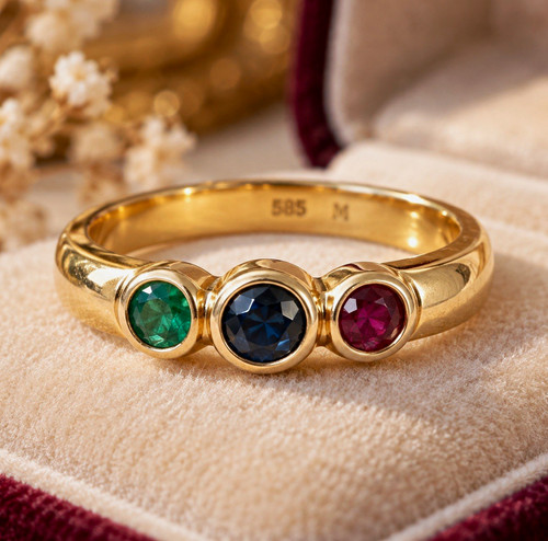 14k 585 gelbgold - ring, mit