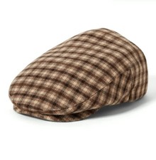 Schiebermütze FLATCAP braun/kariert  Hooligan warm Wintermütze