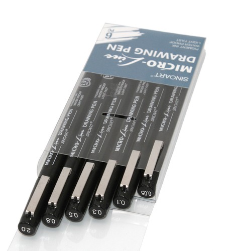 Fineliner 6er set - 6er-set,, micro
