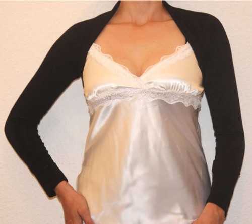 Bolero schwarz langarm - schwarz,