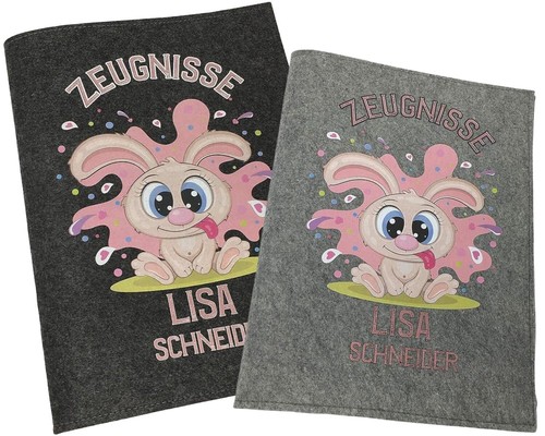 Zeugnismappe mit namen filz - mit,