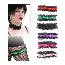 Strumpfband lila pink schwarz rosa grün Halsband mit Spitze Hochzeit 124887913