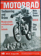 Das Motorrad 16/68 Titelbild: WM Paul Friedrichs auf CZ, Tatran 125, Vespa Ciao